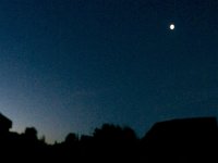 Morgenlicht, Laterne und Mond 23.August 2016 : Erlenstraße, Mond, Morgenlicht, Panorama